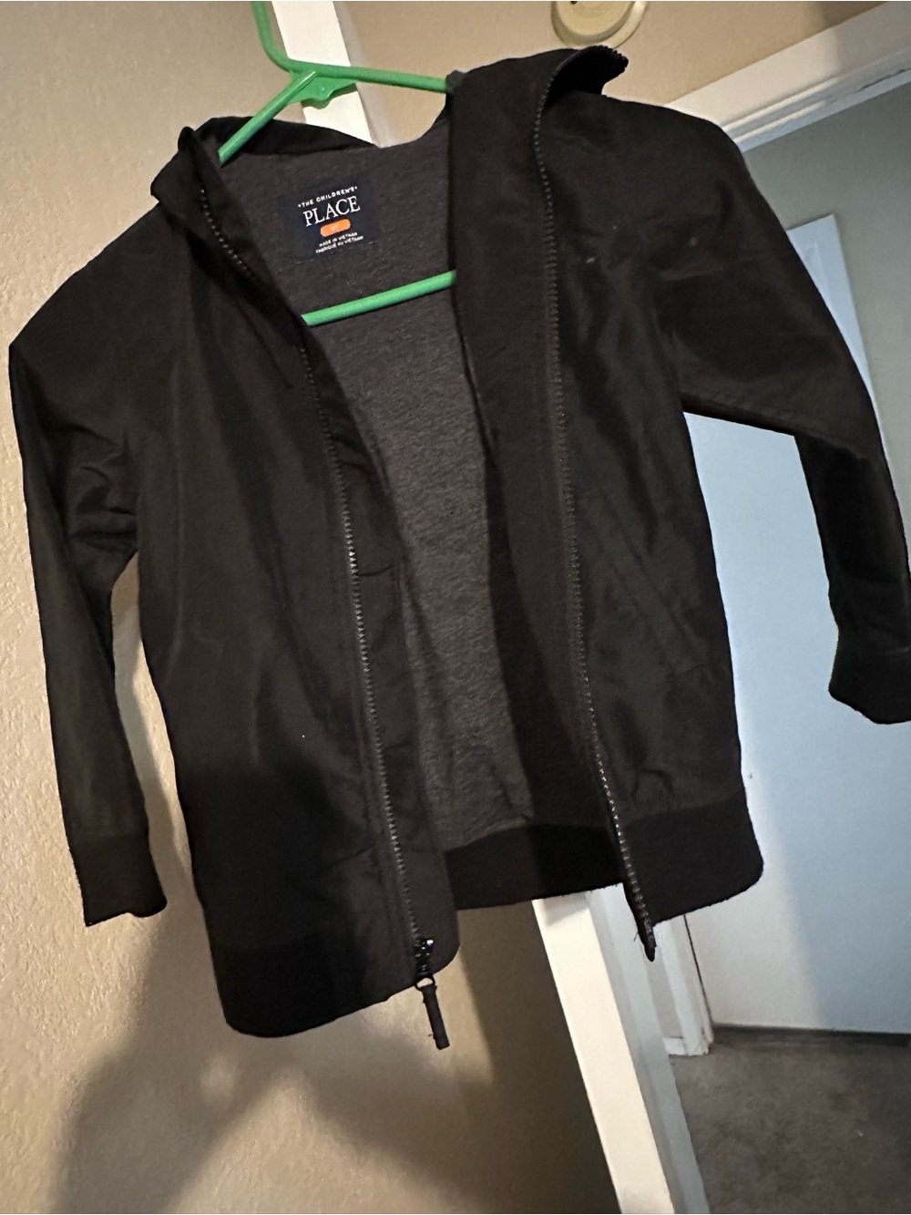 The Children's Place Black Hooded Windbreaker Jacket